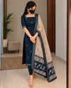 Cotton Top with Chennuri Silk Kalamkari Dupatta 7