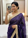 🤩💗Insta Viral Space Silk Saree Multi Sequence Full Worked With Contrast Blouse💗🤩 5