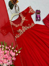 Georgette Embroidered Gown Set 6