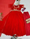 Georgette Embroidered Gown Set 4
