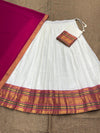 Mul Cotton Zari Woven Lehenga Set 2