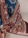Detailed view of the printed Tasar Silk Saree and decorative border.
